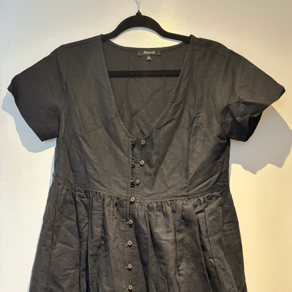 Madewell black babydoll dress - short sleeve